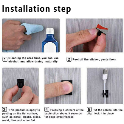 10/50PCS Cable Management Clip Guiding Line Wire Arrangement Protector Fixations Cord Holder Clearance WINDER Clips Attache Home