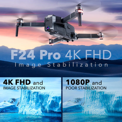F24 PRO 4K UHD Drone, GPS, 30-Min Flight, Foldable Mini Drone, Brushless Motors, FPV, Wi-Fi, RC Quadcopter for Kids & Adults, Beginners & Enthusiasts, Carrying Case, Black