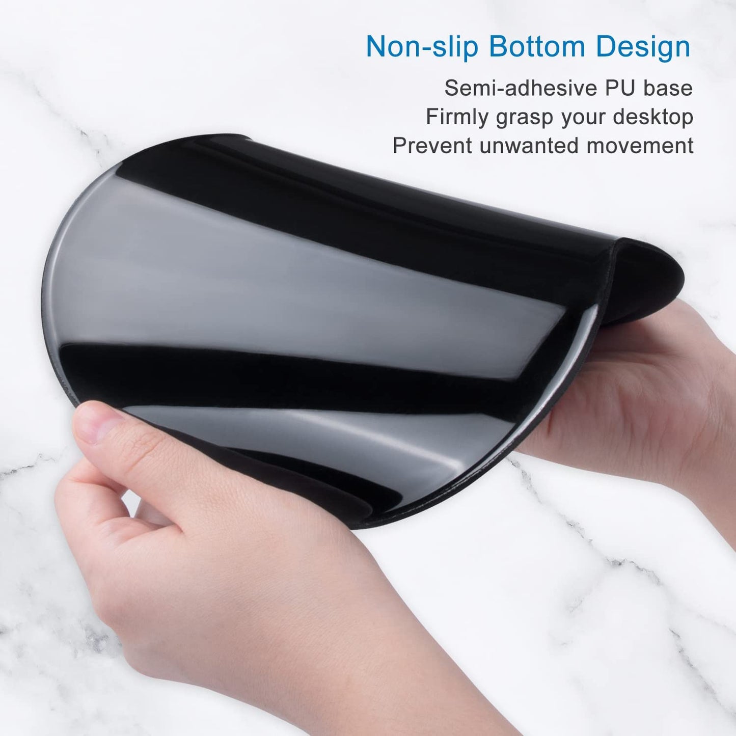 Ergonomic Mouse Pad with Gel Wrist Support Wrist Rest Smooth Surface Non-Slip PU Base Comfortable Office Supplies Pain Relief, 9.5 X 8 Inches, Landscape Forest